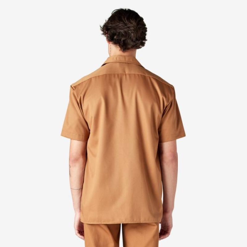 Dickies Scurte Sleeve Lucru Shirt Maro | OGJO7017