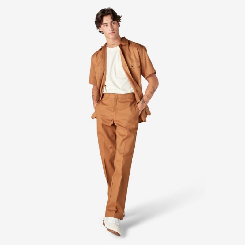 Dickies Scurte Sleeve Lucru Shirt Maro | OGJO7017