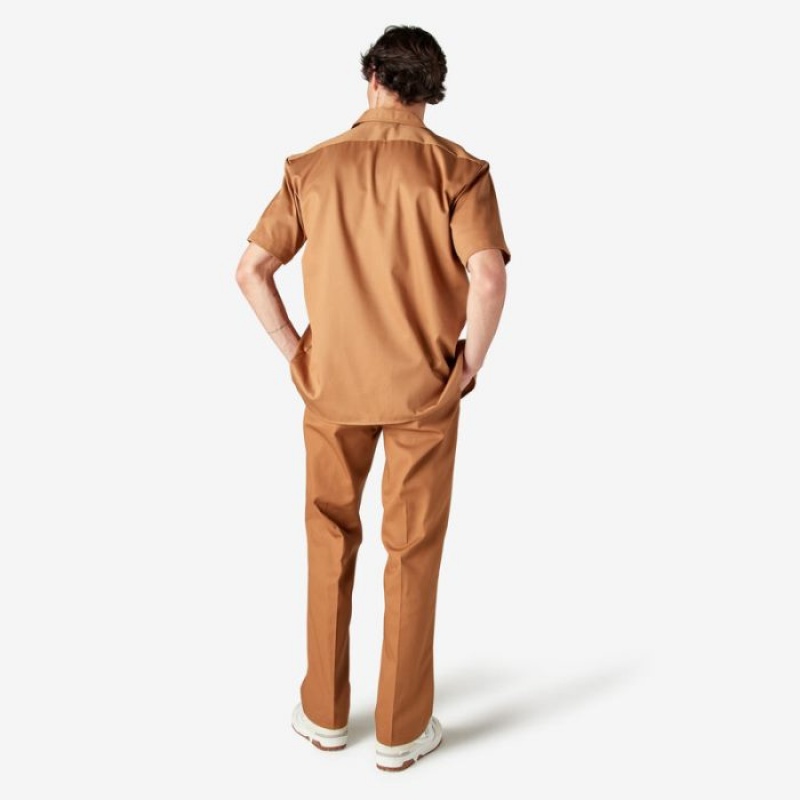 Dickies Scurte Sleeve Lucru Shirt Maro | OGJO7017