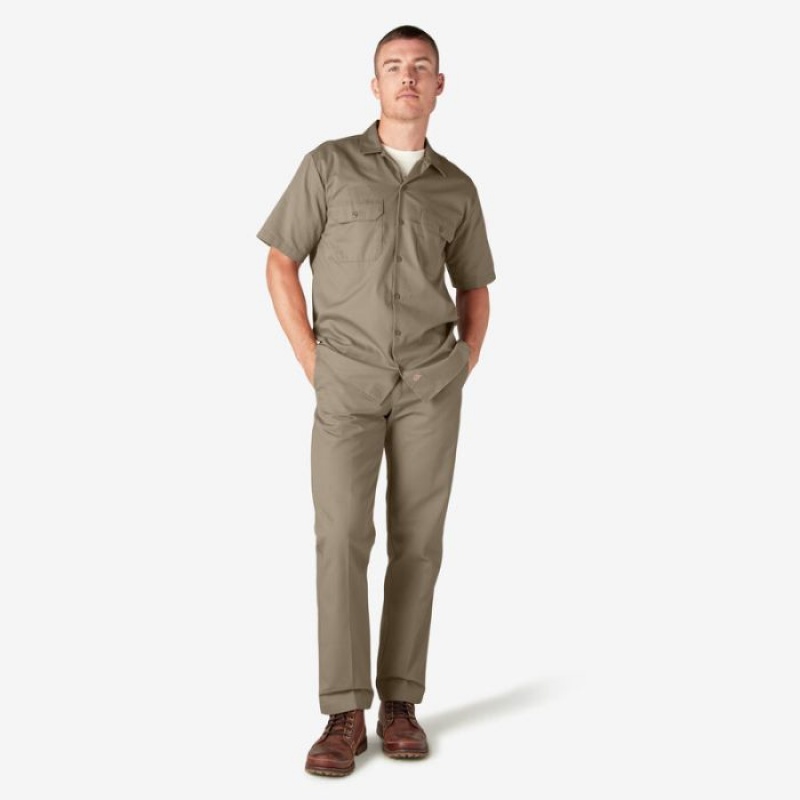 Dickies Scurte Sleeve Lucru Shirt Maro | QMVY7642