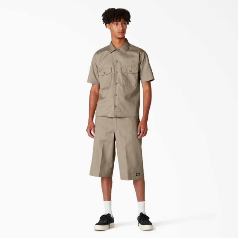 Dickies Scurte Sleeve Lucru Shirt Maro | QMVY7642