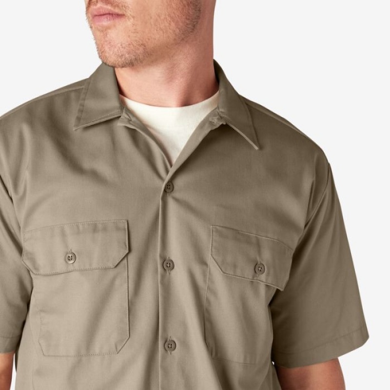 Dickies Scurte Sleeve Lucru Shirt Maro | QMVY7642