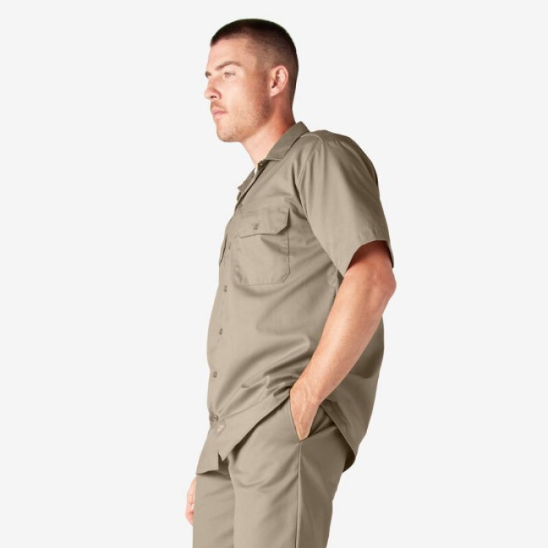 Dickies Scurte Sleeve Lucru Shirt Maro | QMVY7642