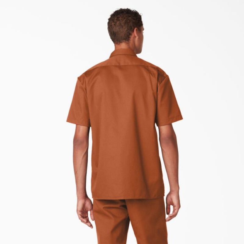 Dickies Scurte Sleeve Lucru Shirt Maro | JLOI6385