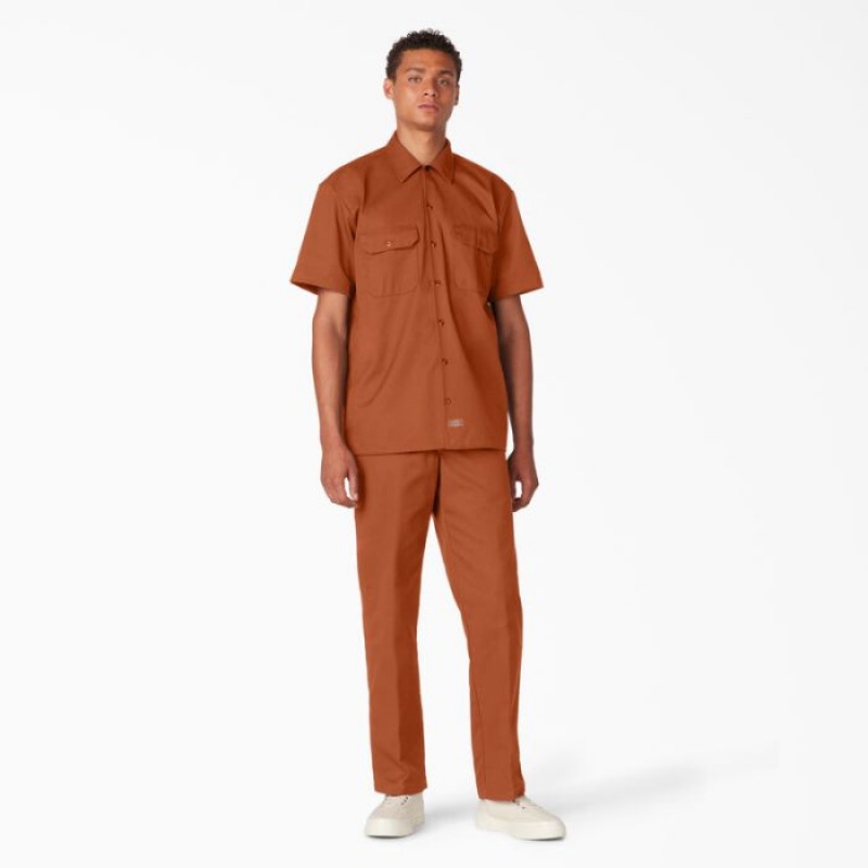Dickies Scurte Sleeve Lucru Shirt Maro | JLOI6385