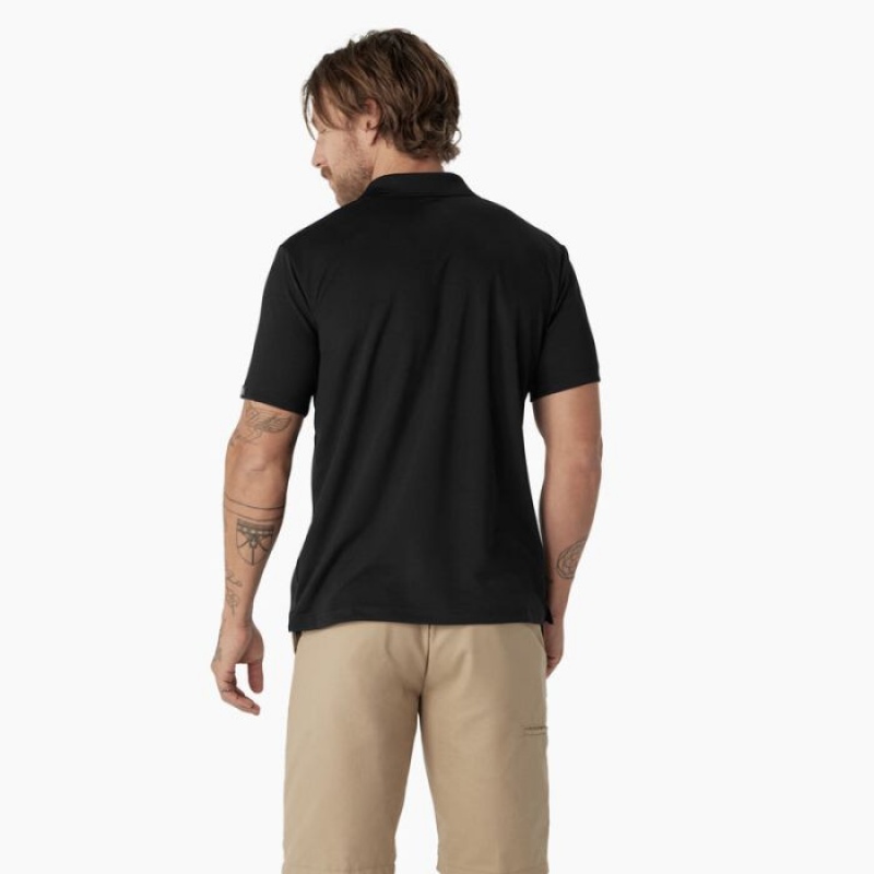 Dickies Scurte Sleeve Performance Polo Shirt Negrii | FAGM9353