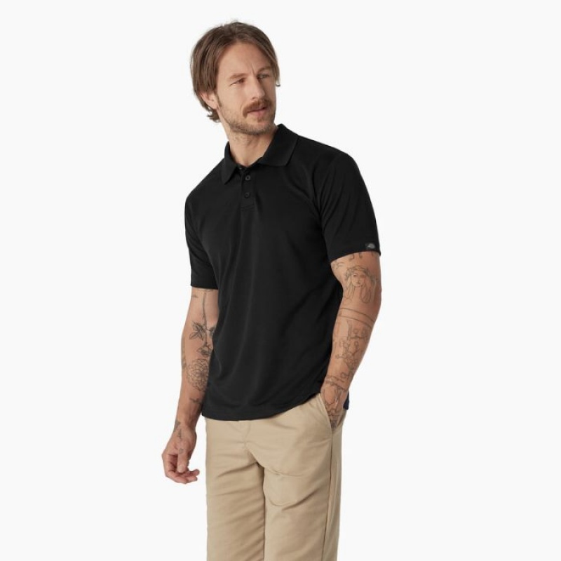Dickies Scurte Sleeve Performance Polo Shirt Negrii | FAGM9353