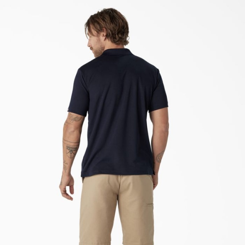Dickies Scurte Sleeve Performance Polo Shirt Bleumarin | PGDC5716