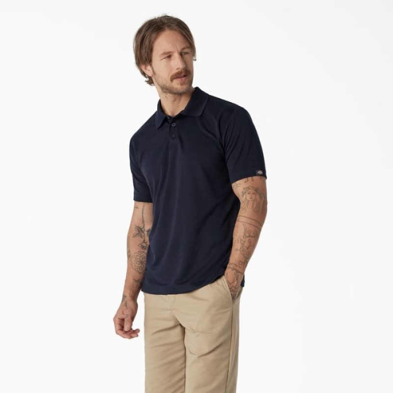 Dickies Scurte Sleeve Performance Polo Shirt Bleumarin | VUMN5445