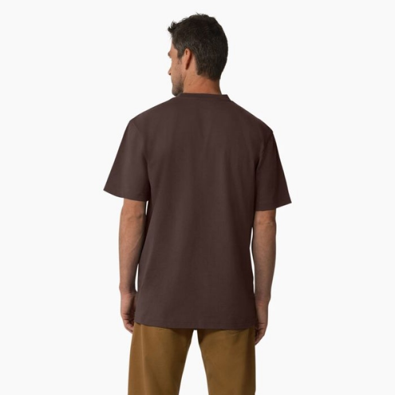 Dickies Scurte Sleeve Tri-Color Logo Grafice T-Shirt Ciocolata Maro | WYXX1784
