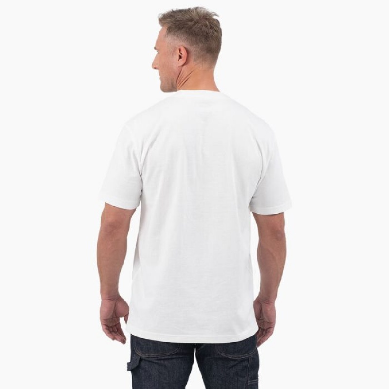 Dickies Scurte Sleeve Tri-Color Logo Grafice T-Shirt Albi | PBGB6486