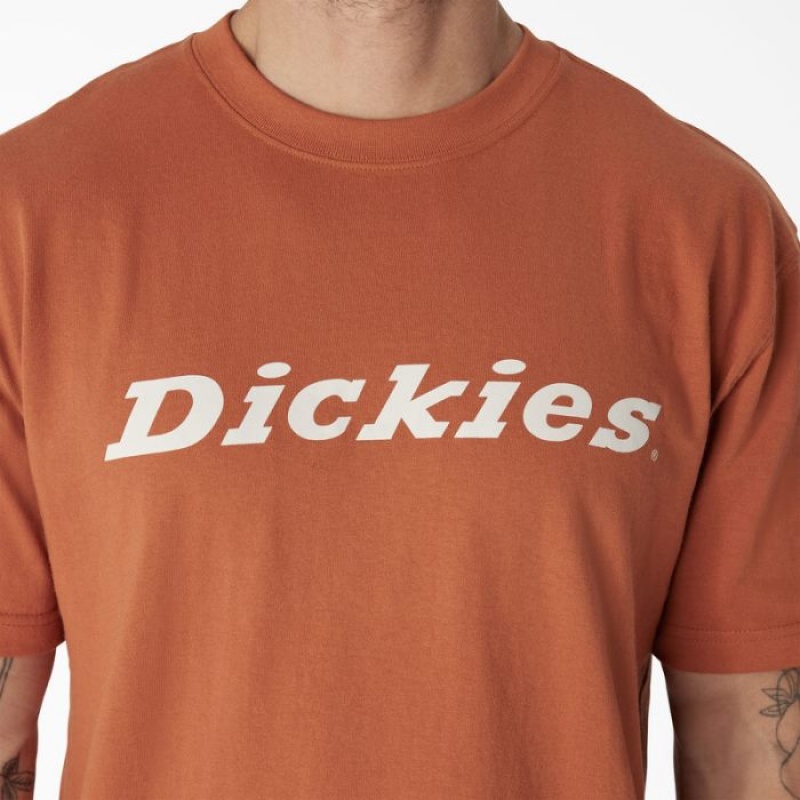 Dickies Scurte Sleeve Wordmark Grafice T-Shirt Cupru | VTBD2665
