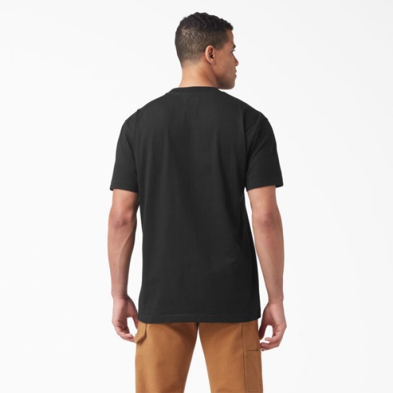 Dickies Scurte Sleeve Wordmark Grafice T-Shirt Negrii | JEPG5267