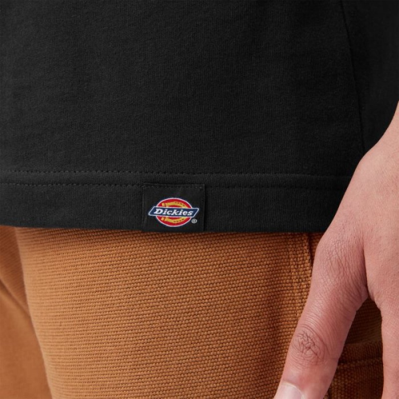 Dickies Scurte Sleeve Wordmark Grafice T-Shirt Negrii | JEPG5267