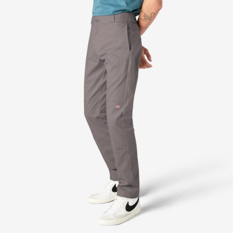 Dickies Slab Fit Double Knee Lucru Pants Argintii | BTIR7115