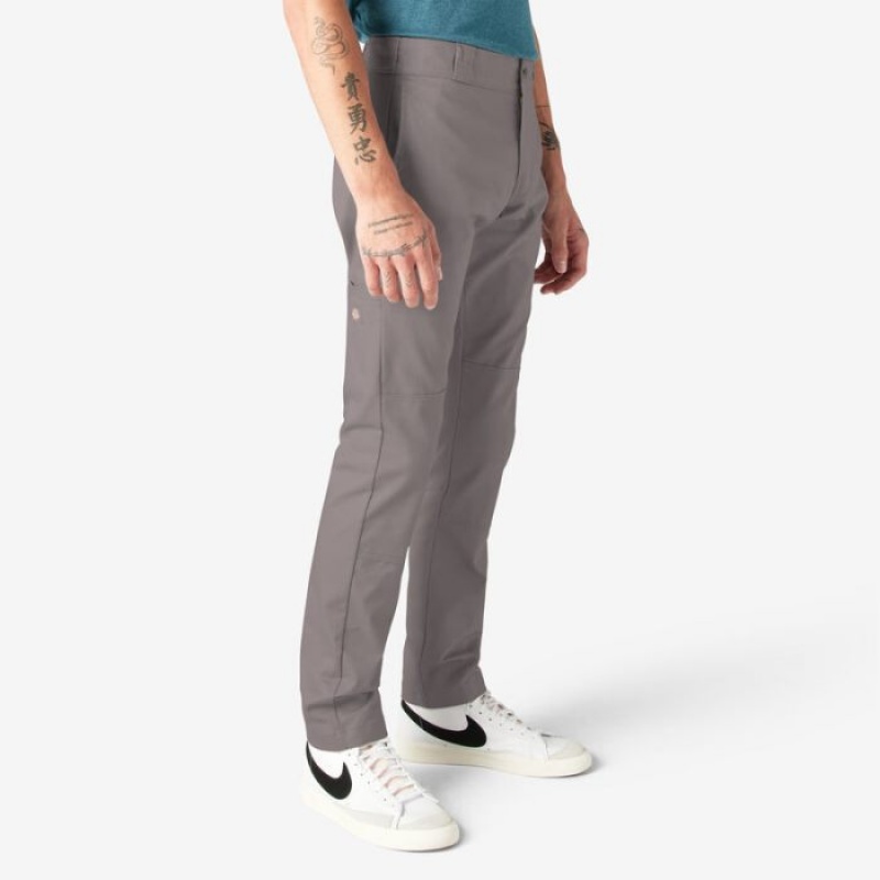 Dickies Slab Fit Double Knee Lucru Pants Argintii | BTIR7115