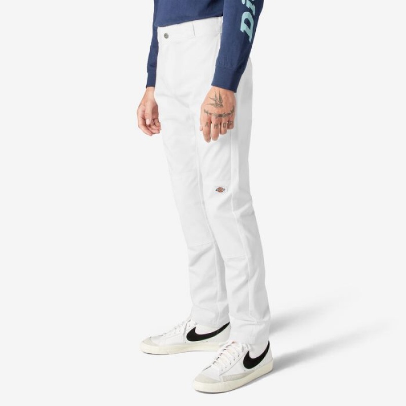 Dickies Slab Fit Double Knee Lucru Pants Albi | LYNH5158