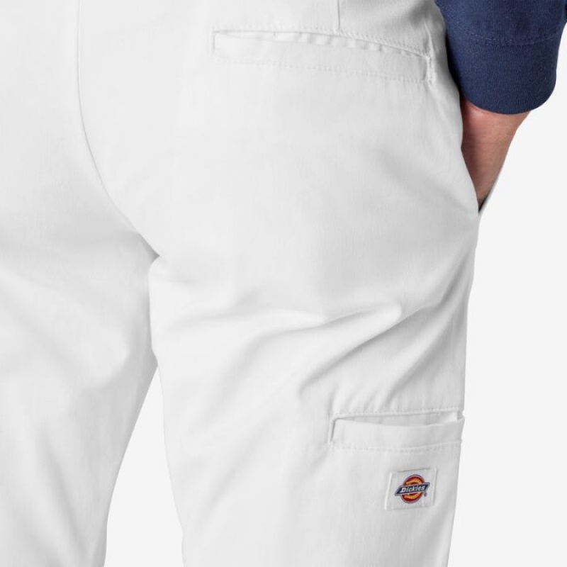 Dickies Slab Fit Double Knee Lucru Pants Albi | LYNH5158