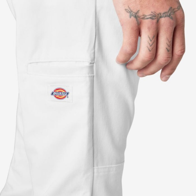 Dickies Slab Fit Double Knee Lucru Pants Albi | LYNH5158