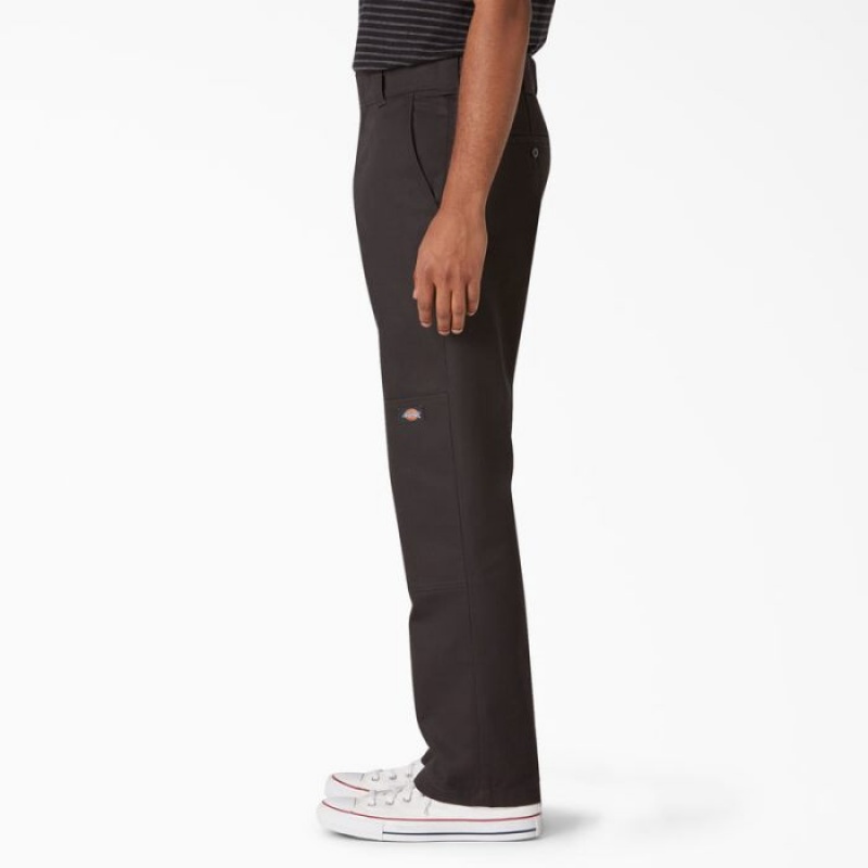 Dickies Slim Drept Fit Double Knee Pants Negrii | BTOZ7183