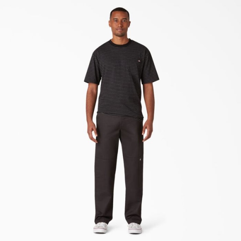 Dickies Slim Drept Fit Double Knee Pants Negrii | BTOZ7183