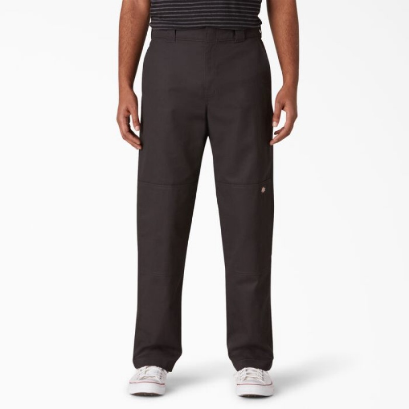 Dickies Slim Drept Fit Double Knee Pants Negrii | BTOZ7183