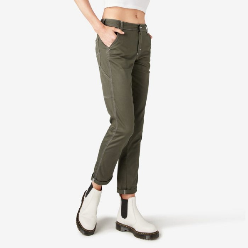 Dickies Slim Drept Fit Roll Hem Carpenter Pants Regular | JDIV8944