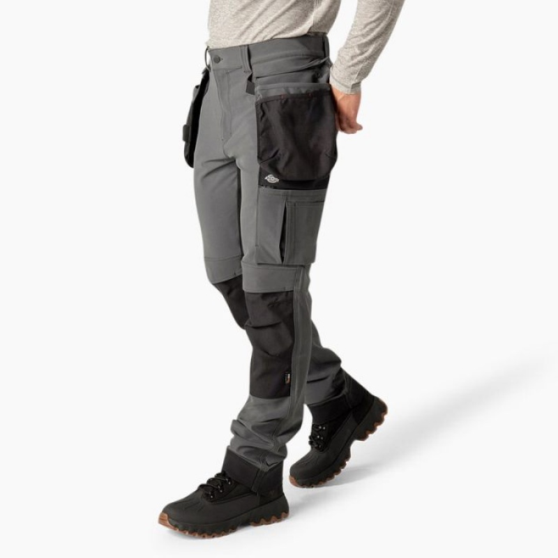 Dickies Slim Fit Holster Double Knee Lucru Pants Gri Negrii | TGBQ8554