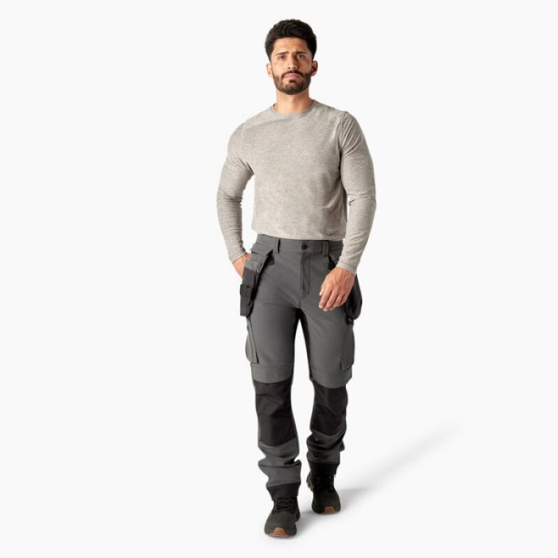 Dickies Slim Fit Holster Double Knee Lucru Pants Gri Negrii | TGBQ8554