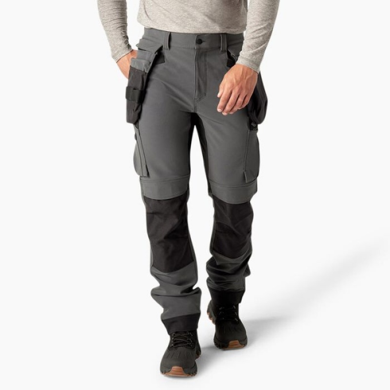 Dickies Slim Fit Holster Double Knee Lucru Pants Gri Negrii | TGBQ8554