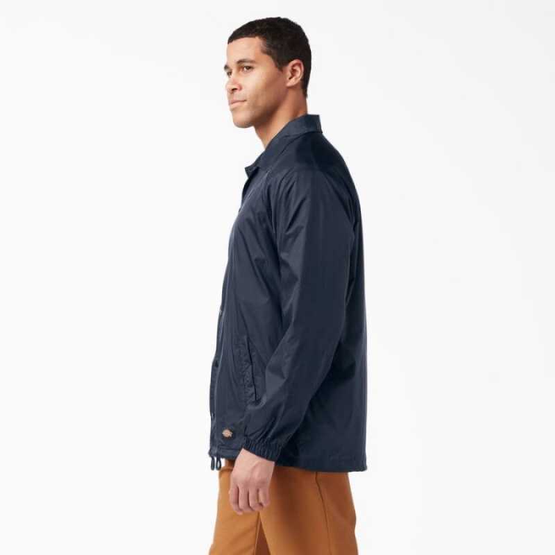 Dickies Snap Front Jacket Bleumarin | HFMG6628