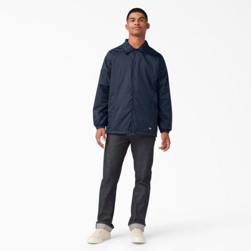 Dickies Snap Front Jacket Bleumarin | HFMG6628