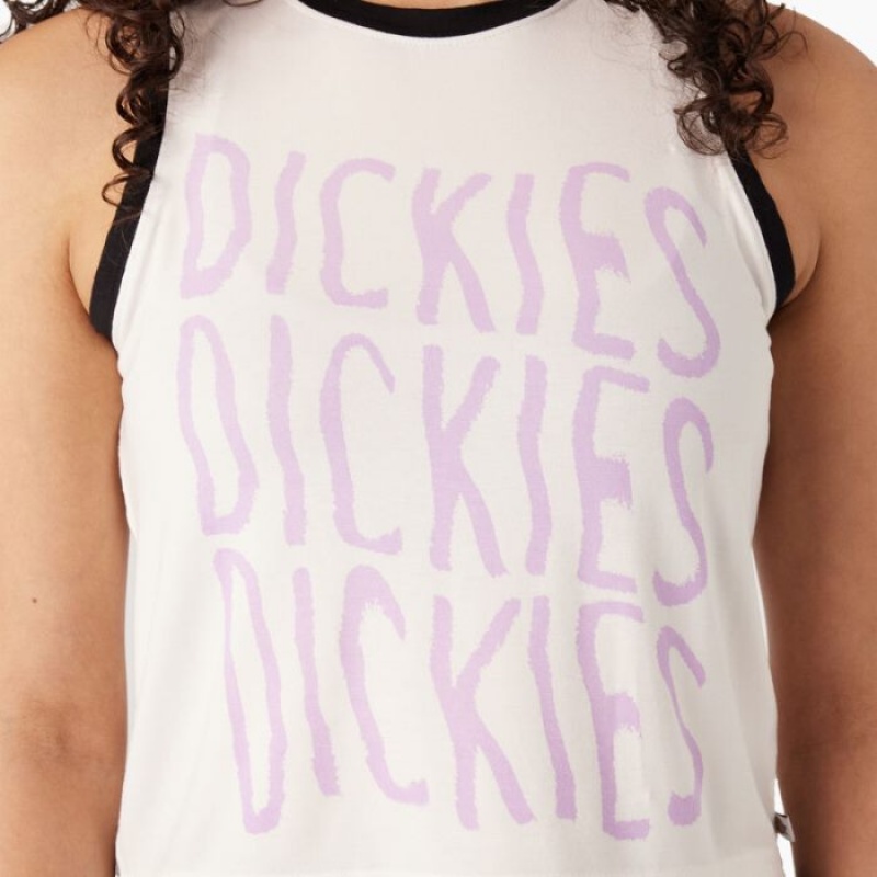 Dickies Sportive Grafice Tank Top Albi | VVRM8367