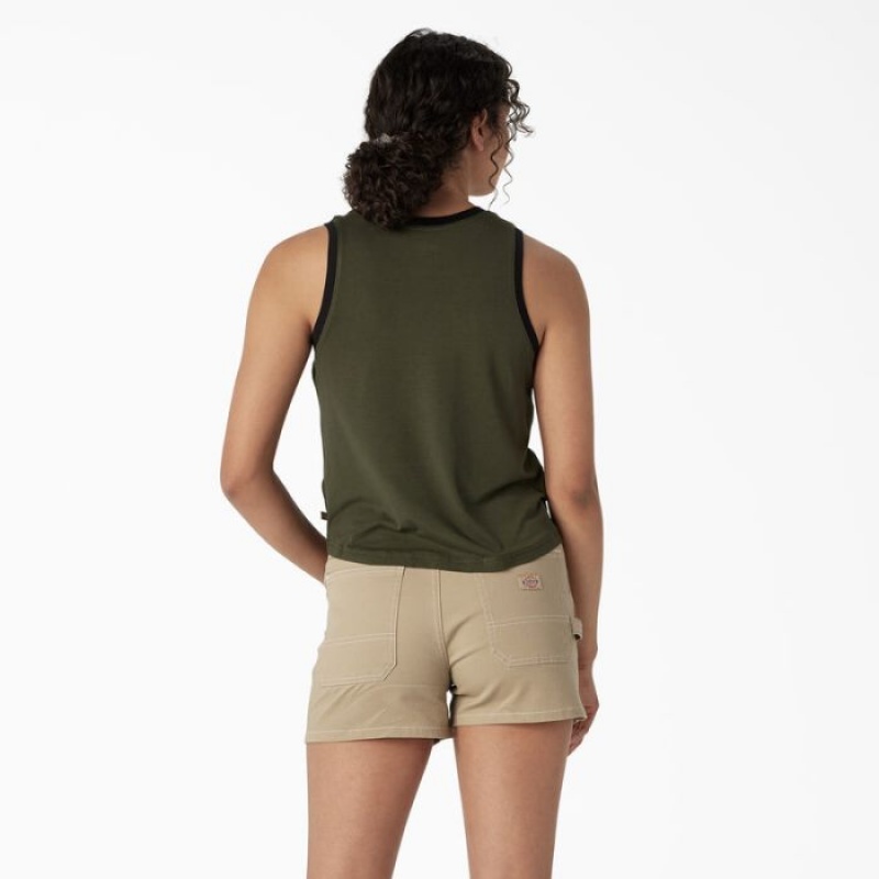 Dickies Sportive Grafice Tank Top Verzi | PMCR0228