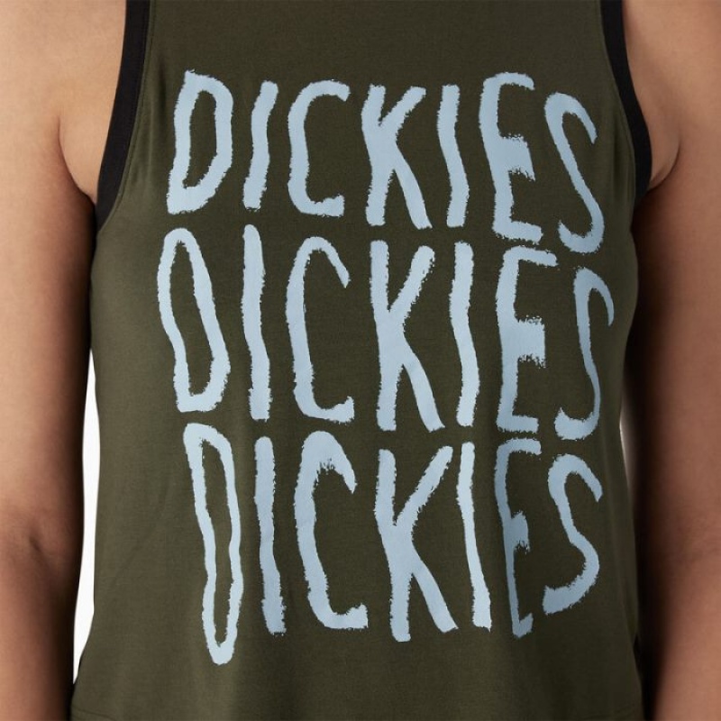 Dickies Sportive Grafice Tank Top Verzi | PMCR0228