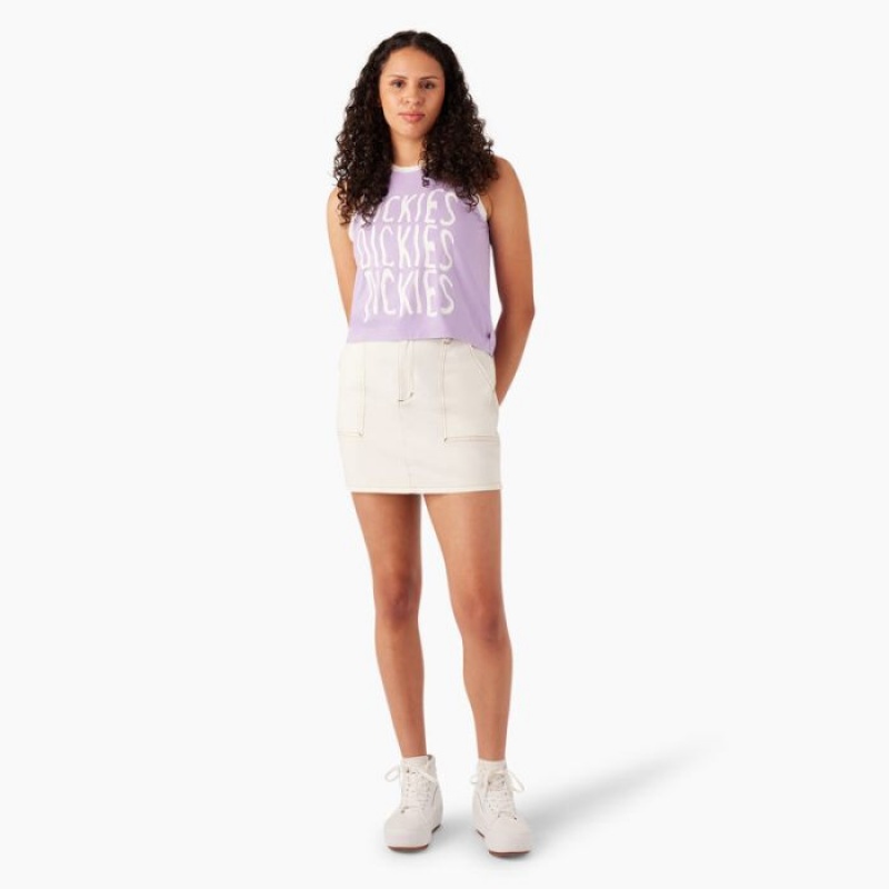 Dickies Sportive Grafice Tank Top Violet Roz | IWDV9403