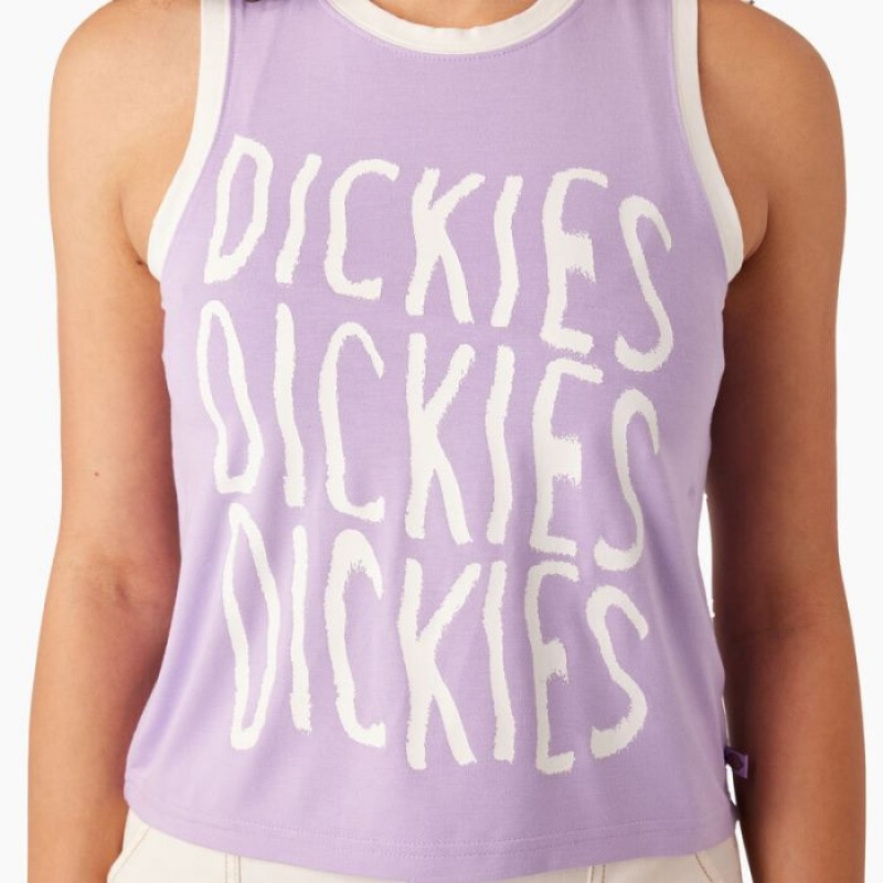 Dickies Sportive Grafice Tank Top Violet Roz | IWDV9403