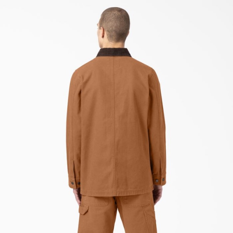 Dickies Stonewashed Duck Unlined Chore Coat Maro | AZCW8831