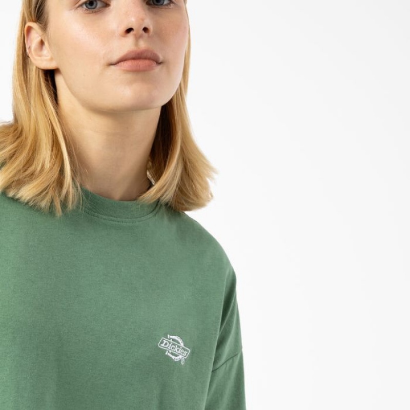 Dickies Summerdale Scurte Sleeve T-Shirt Verzi Inchis | HHGO5186