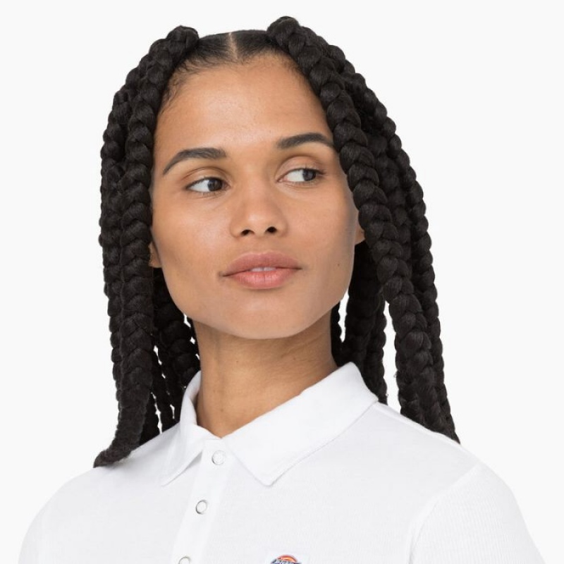 Dickies Tallasee Scurte Sleeve Cropped Polo Albi | XFDU2859