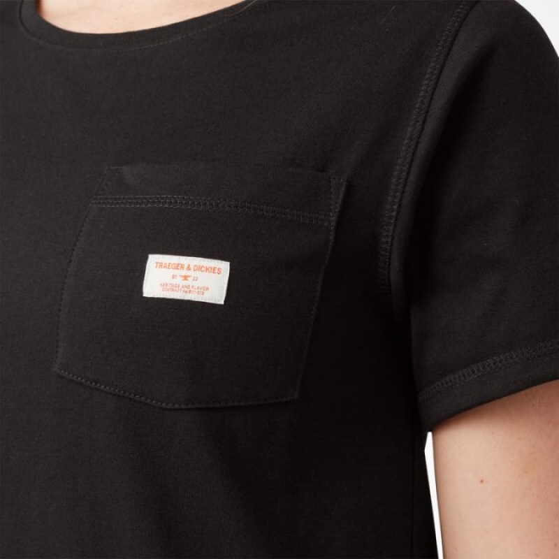 Dickies Traeger x Dickies Pocket T-Shirt Negrii | IBJB1404