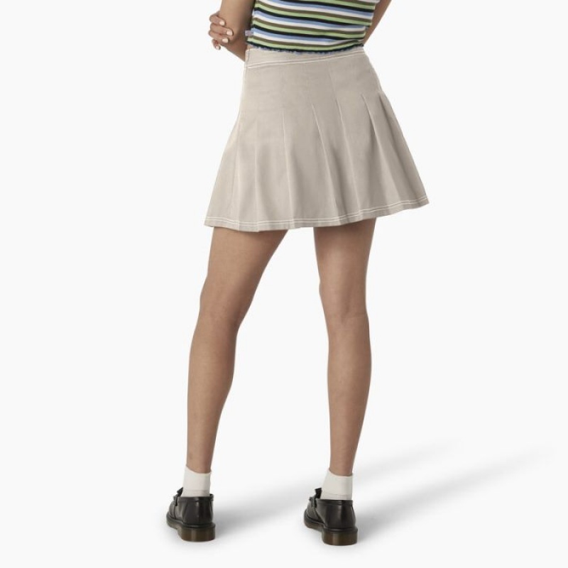 Dickies Twill Plisat Skirt Gri | TWFT0294