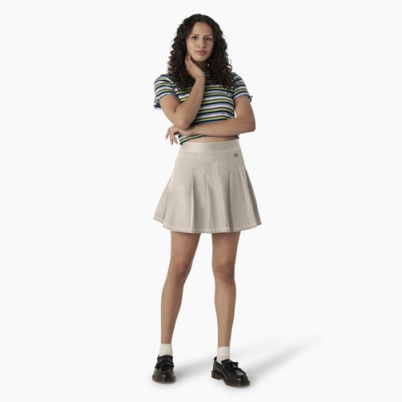 Dickies Twill Plisat Skirt Gri | TWFT0294