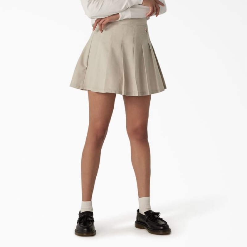 Dickies Twill Plisat Skirt Gri | TWFT0294
