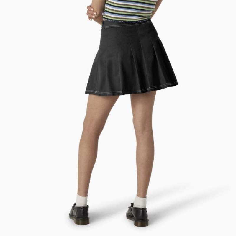 Dickies Twill Plisat Skirt Negrii | IIGD8133