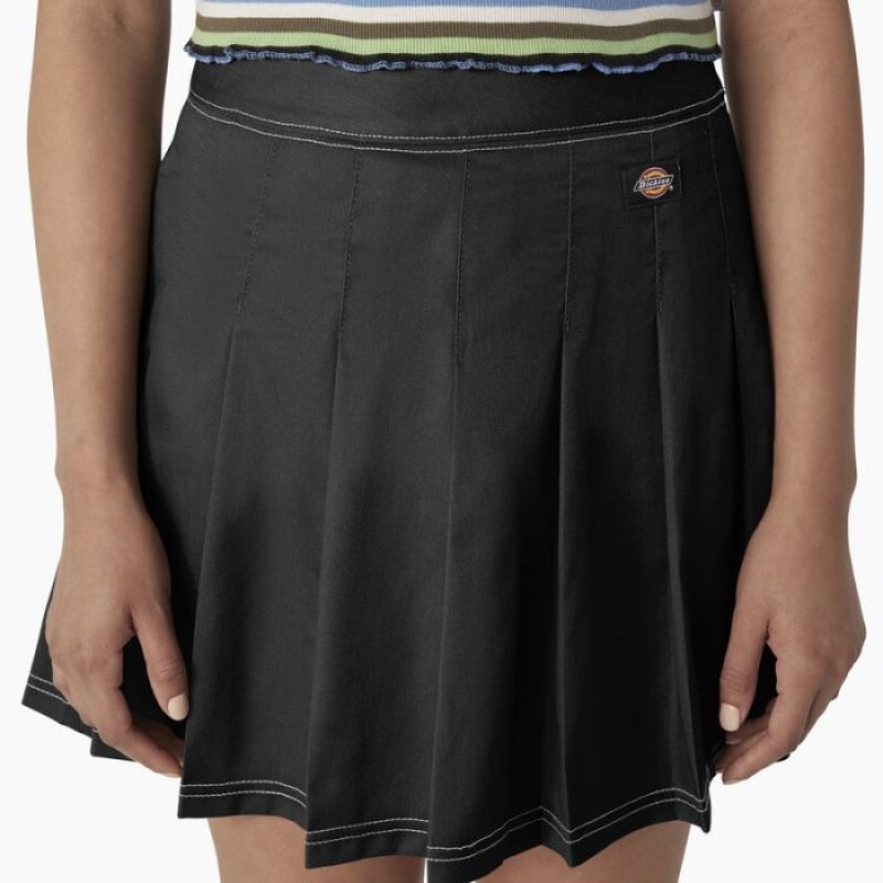 Dickies Twill Plisat Skirt Negrii | IIGD8133