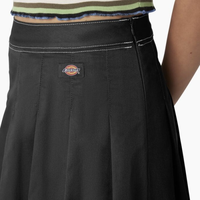Dickies Twill Plisat Skirt Negrii | IIGD8133