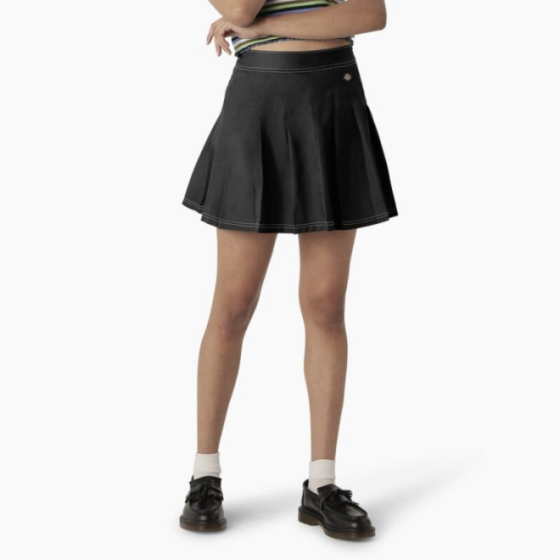 Dickies Twill Plisat Skirt Negrii | IIGD8133