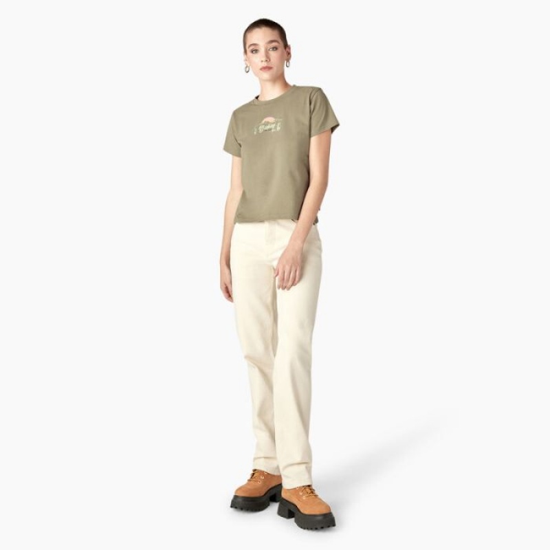 Dickies Twill Ranch Grafice T-Shirt Albastru Regal Verzi | XPPE4296