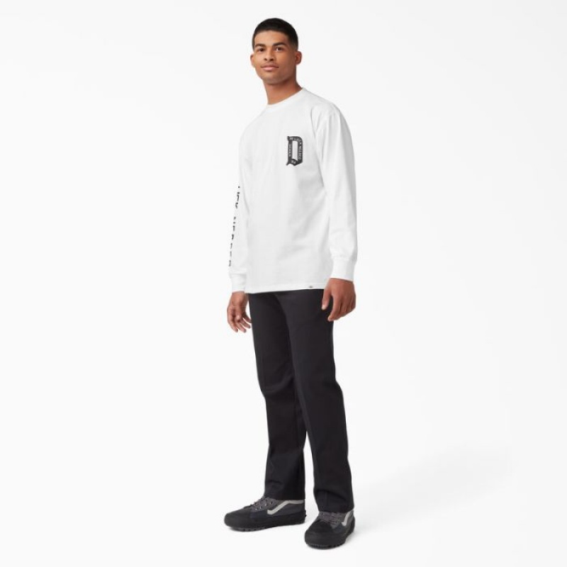 Dickies Union Springs Long Sleeve T-Shirt Albi | LUWP1154